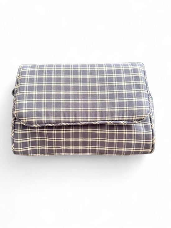 Brandy Melville Handbags - Brandy Melville white and blue plaid cotton wallet/makeup bag with mirror.